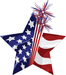 American Flag shaped in a star