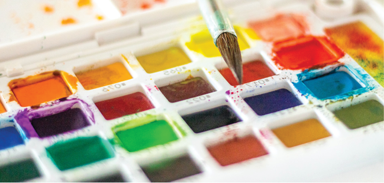 palette of watercolors